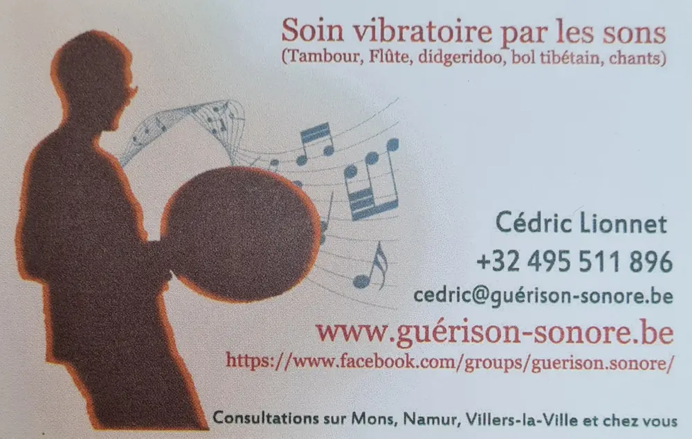 Carte de visite Guérison Sonore de Cédric Lionnet